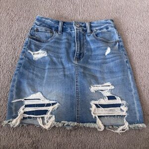 American Eagle curvy hi rise Denim mini Skirt size 00